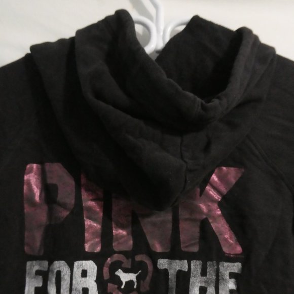 VICTORIA'S SECRET PINK | small | Black Hooded Sweatshirt / Hoodie | NWOT - Picture 13 of 16